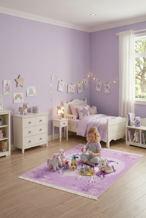 Zerda Unicorn & Masal Dünyası Çocuk Odası Halı