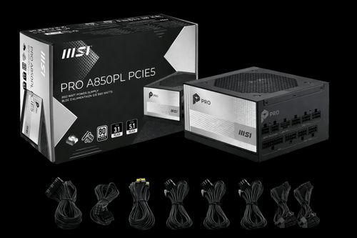 PSU PRO A850PL PCIE5 850W 80+ PLATINIUM ATX 3.1 PCIe 5.1 POWER SUPPLY