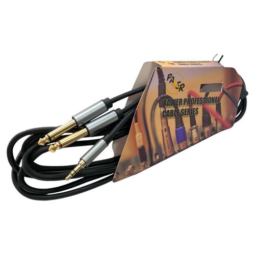 1.5Metre 2x 6.3mm Mono - 3.5mm Stereo Kablo