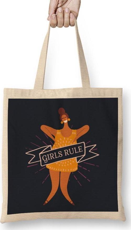 Girl Power Girls Rule Banner Bez Çanta Uzun Saplı