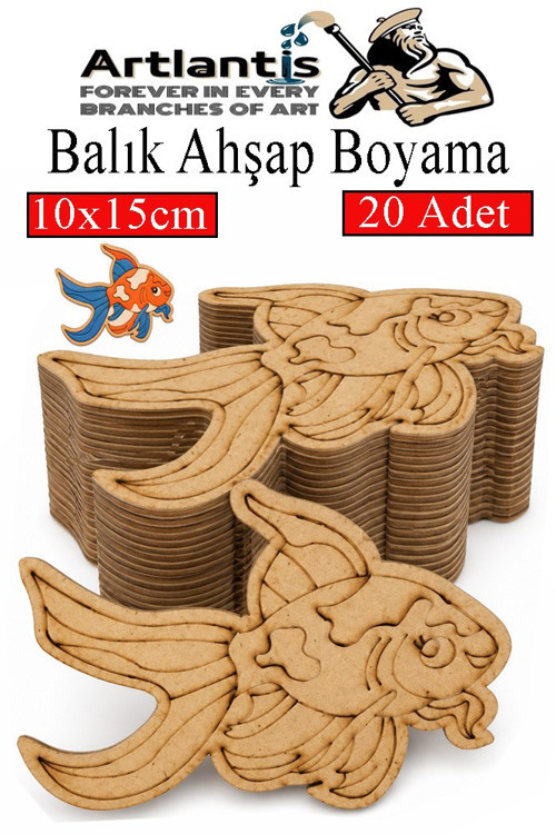 Ahşap Boyama Deniz Canlıları 20 Adet 10x15cm Boyama Figürü Etkinlik Çoçuk Gelişim Motor Beceri Kreş Anasınıfı