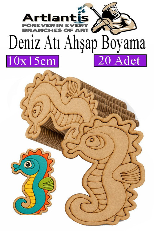 Ahşap Boyama Deniz Canlıları 20 Adet 10x15cm Boyama Figürü Etkinlik Çoçuk Gelişim Motor Beceri Kreş Anasınıfı