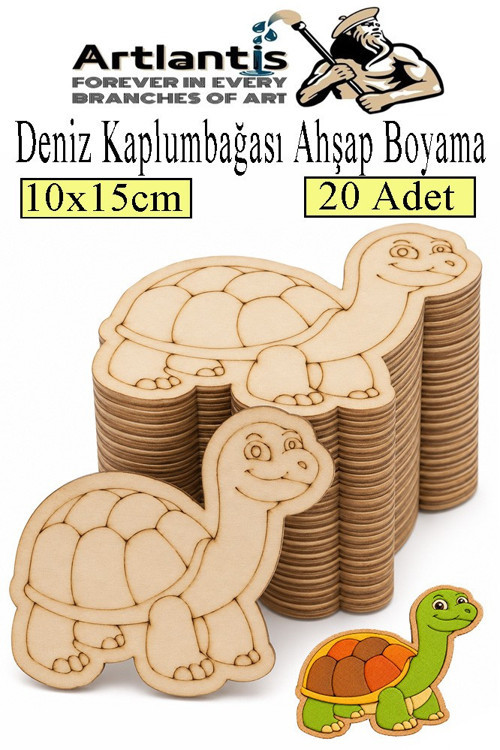 Ahşap Boyama Deniz Canlıları 20 Adet 10x15cm Boyama Figürü Etkinlik Çoçuk Gelişim Motor Beceri Kreş Anasınıfı