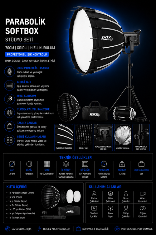 Softbox Stüdyo Seti | Softbox ve Led Işık