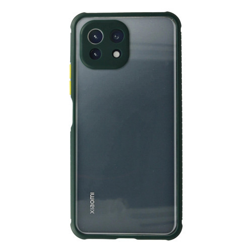Xiaomi Mi 11 Lite Kılıf Miami Şeffaf Silikon - Koyu Yeşil