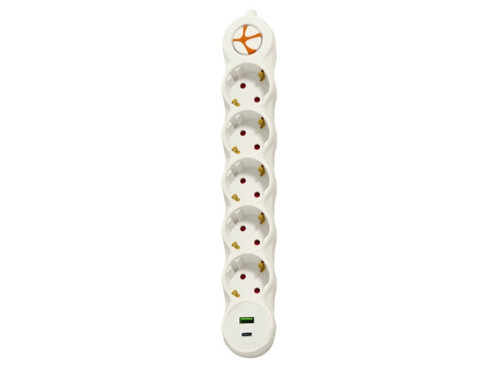 TSK19059 Powerstrip Beşli Anahtarlı 1,5 Metre Grup Priz TYPEC+USB