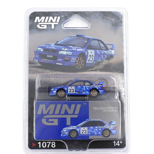 MINI GT 1:64 Subaru Impreza WRC99 #23 2000 Acropolis Rally Blister Paket Diecast Model Araba