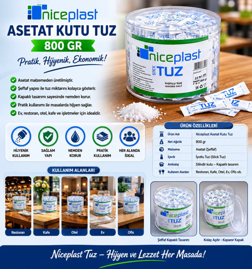 Nicepalst Asetat Kutu Tuz 800 gr.