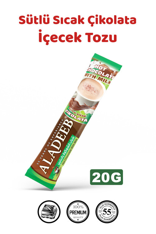 Sıcak Çikolata Sütlü 24*20 gr Kutu 24'lü Tek Kullanımlık Pratik Kakao İçeceği