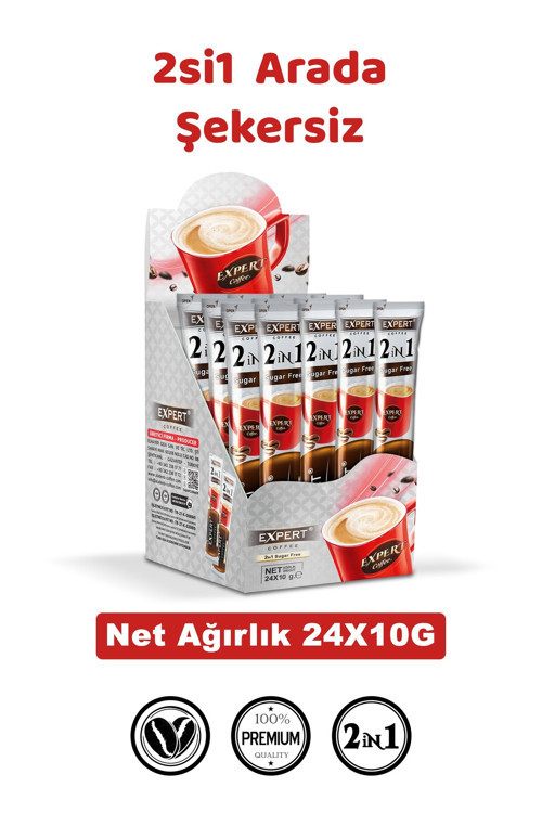 2’si 1 Arada Şekersiz Hazır Kahve 10g*24