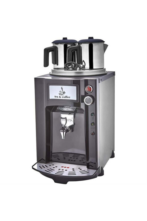 Premium Jumbo 15 Litre İki Demlikli Çay Makinesi - Siyah