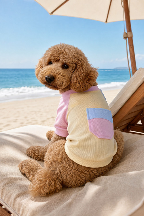 Soft Sun Köpek Tişörtü | Cepli Şeker Renkli Yazlık Köpek Kıyafeti | Küçük Irklar İçin