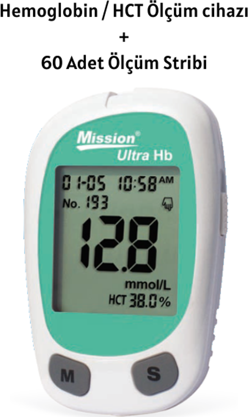 Ultra Hemoglobin ve Hemotokrit Ölçüm Cihazı + 60 Adet Ölçüm Stribi