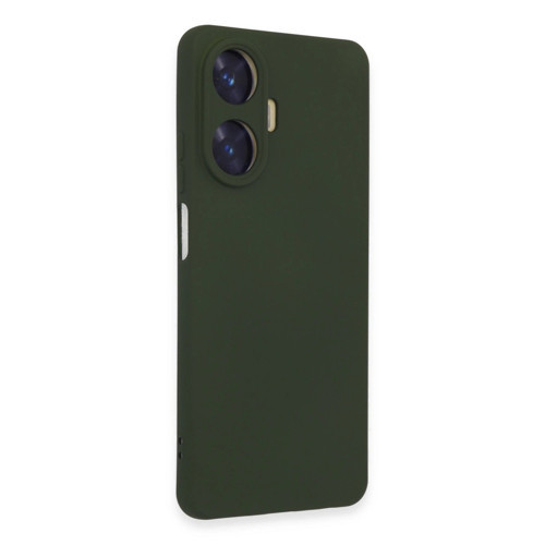Realme C55 Kılıf Nano İçi Kadife Silikon - Koyu Yeşil