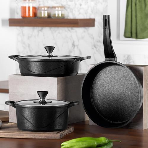Parma Black 5 Parça Tencere Seti