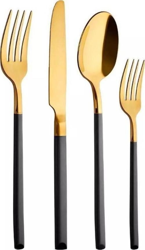 Soho Prestige Gri Gold Çatal Kaşık Bıçak 24 Parça
