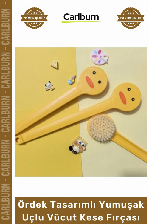 #Kese Peeling Etkili Banyo Sırt Masajı Uzun Ördek Tasarımlı Yumuşak Uçlu Vücut Kese Fırçası