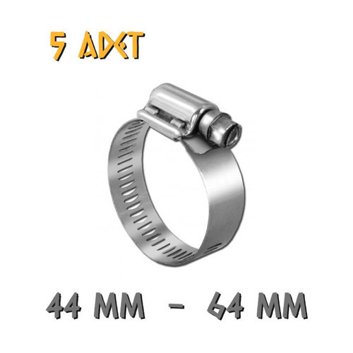 Ayarlanabilir Hortum Kelepçesi - 44-64 mm. - 5 Adet
