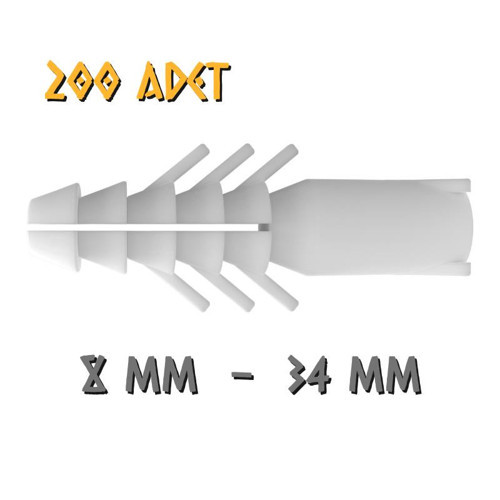 Standart Plastik Dübel - No: 8 - 200 Adet