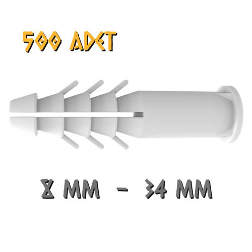 Extra Pul Başlı Alçıpan Dübeli - No: 8 - 500 Adet