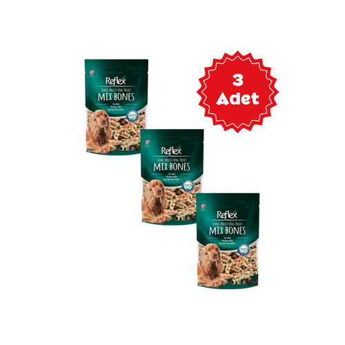 Karışık Kemikler Yarı Yumuşak Köpek Ödül Maması 150gr x 3 Adet