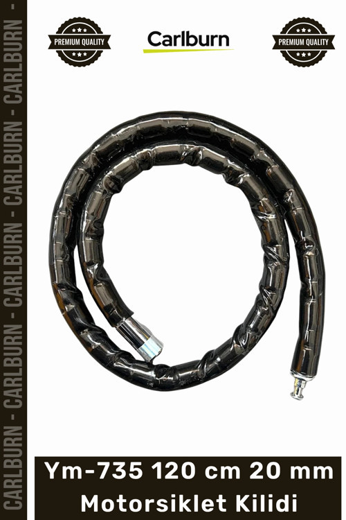 #Kilit Zırhlı Çelik Halat Güvenlikli Bisiklet Motosiklet Ym735 120 cm 20 mm Motorsiklet Kilidi