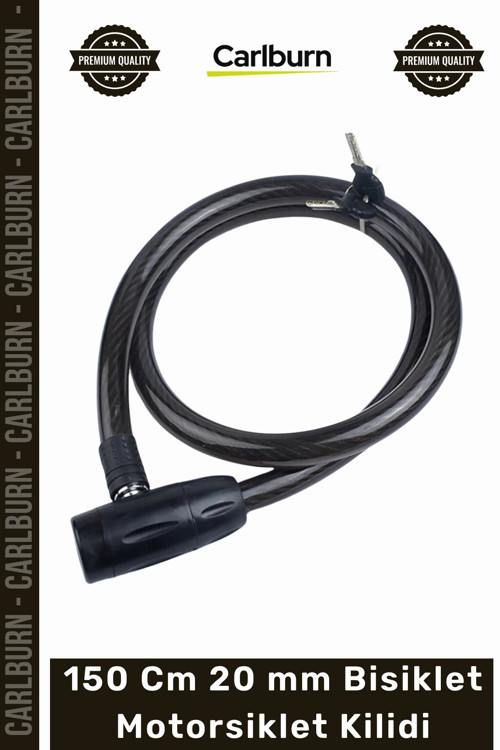 #Kilit Çelik Halat Zırhlı Güvenlik YM746 150 Cm 20 mm Bisiklet Motorsiklet Kilidi 150 cm