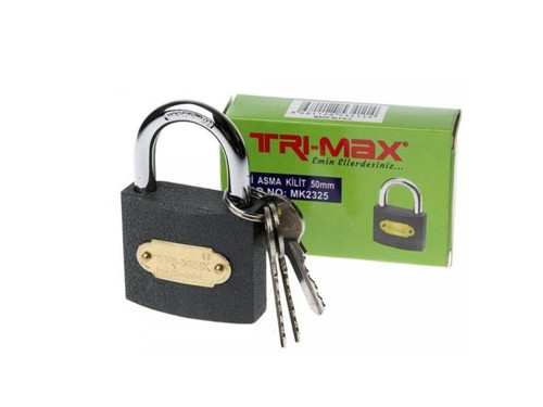 Tri-max Gri Döküm Asma Kilit 32 mm MK2323 BAYTEC