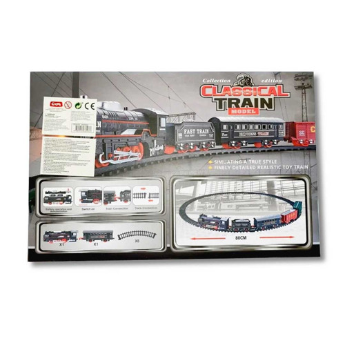 KLASİK TREN JHX6689 SESLİ IŞIKLI PİLLİ 10 PARÇA 3+