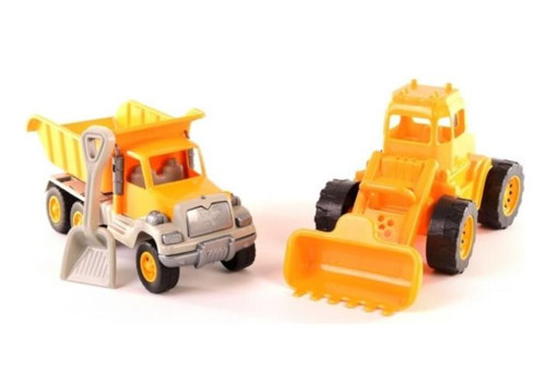Oyuncak Plastik Kürekli Kamyon ve Kepçe İnşaat Seti 9 x 26 Cm