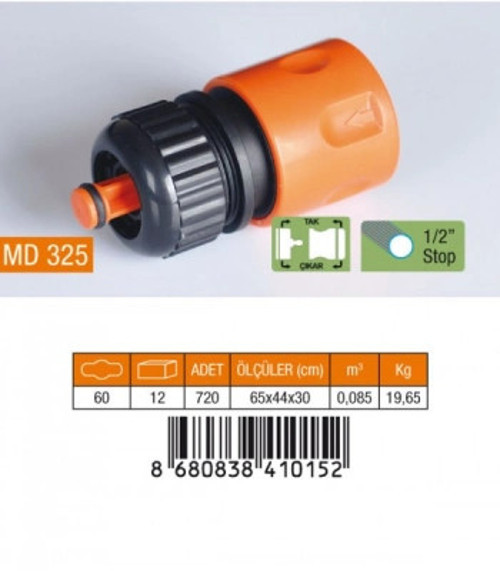 1/2 HORTUM BAĞLANTI ADAPTÖRÜ STOPLU (5047)