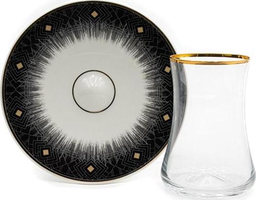 Diamond Black 6 Kişilik 12 Parça Çay Seti