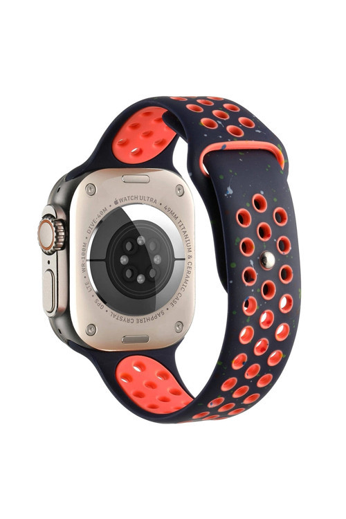 Apple Watch 7 8 38 40 41mm Kordon Yeni Seri 2023 KRD-02 Silikon Strap Kayış