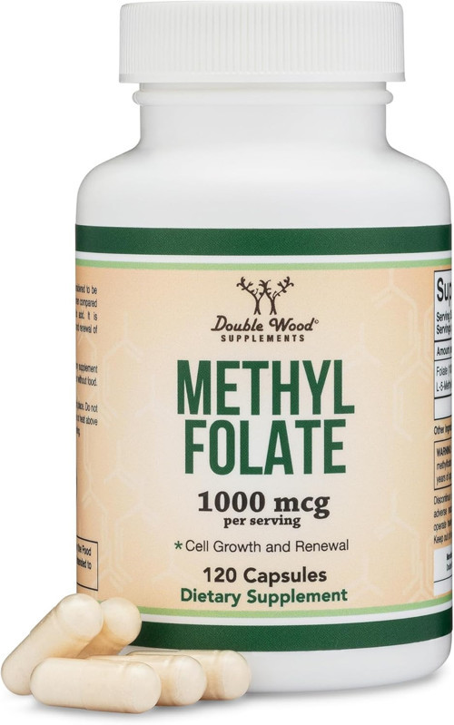 Methylfolate 1,000mcg, 120 Caps Methylated Folate More Active Form of Folate Than Folic Acid