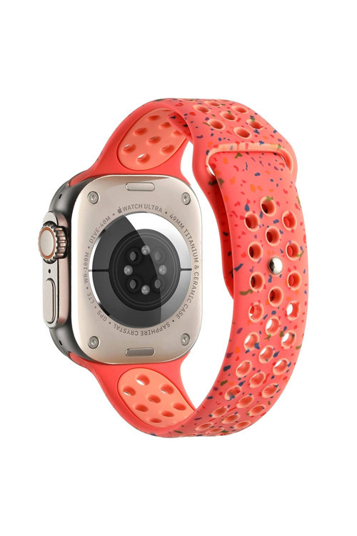 Apple Watch 7 8 38 40 41mm Kordon Yeni Seri 2023 KRD-02 Silikon Strap Kayış