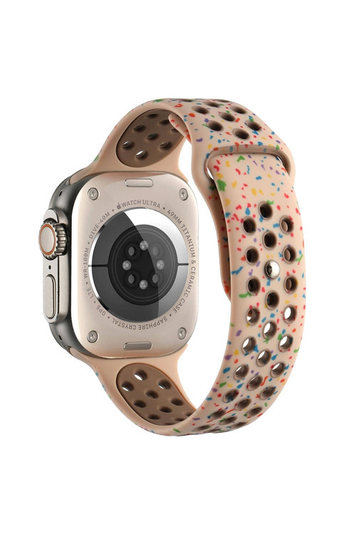Apple Watch 7 8 42 44 45mm Kordon Yeni Seri 2023 KRD-02 Silikon Strap Kayış