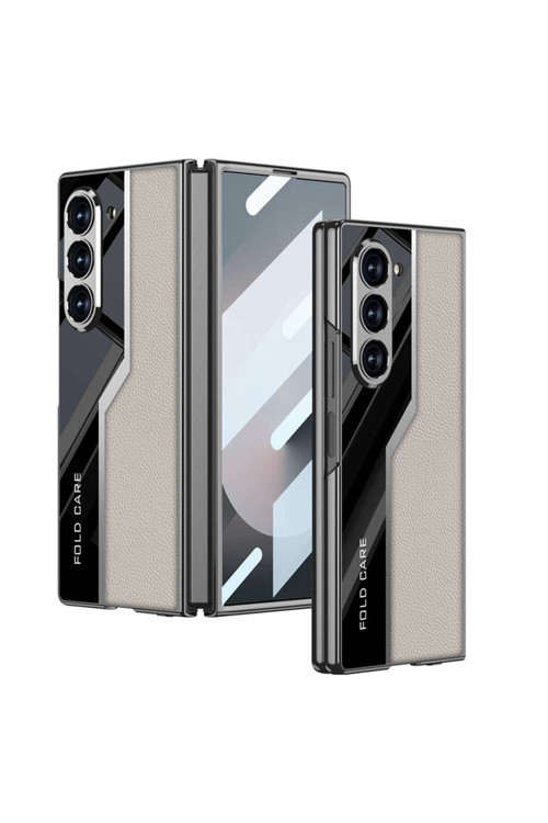 Galaxy Z Fold 6 Kılıf Ultra İnce Kamera Korumalı PC + Deri Arka Yüzey Redclick Kıpta Poligan Kapak