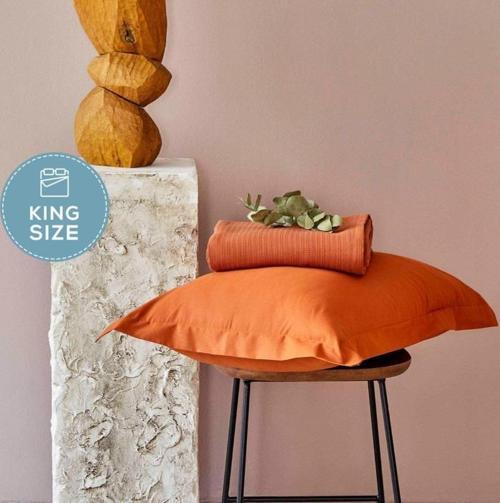 Back To Basıc Kiremit Çift Kişilik %100 Pamuk King Size Nevresim Takımı