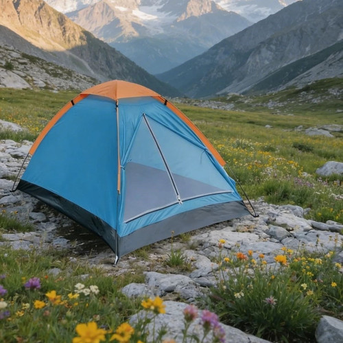 4 Kişilik Kamp Çadırı Manuel Kurulum Düz Kapılı Outdoor Dayanıklı Kamp Doğa Çadırı 200 x 200 x 110 cm (2818)