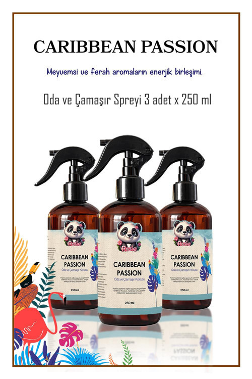 3 adet Caribbean Passion Oda ve Çamaşır Spreyi 250 ml