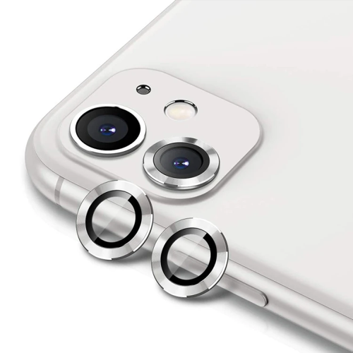 iPhone 11 6.1" 3D Metal Çerçeveli Kamera Lens Koruyucu - 4 Renk Temperli Cam