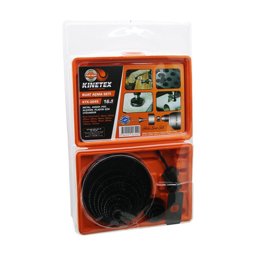 16İN1 Buat Açma Panç Seti Metal - Ahşap - PVC - Alçıpan - Pls. 19-22-29-32-38-44-51-64-76-89-