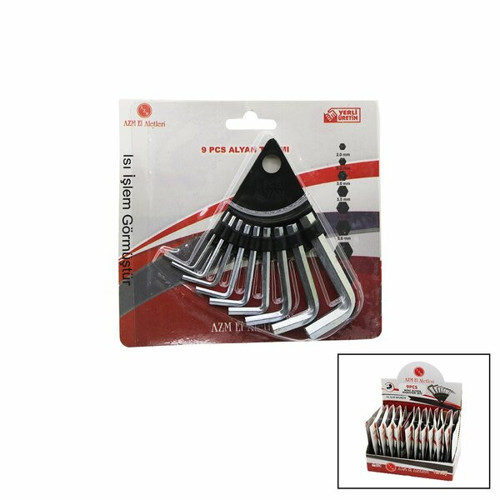 10 Parça Kartlı Alyan Anahtar Takım SETİ120MM-No-1.5-10 El Aletleri