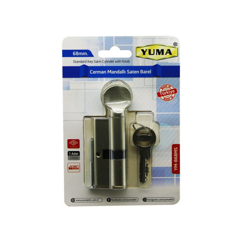 Cerman Mandallı Saten Barel Kilit 68 mm Ym-B68MS Kilitler