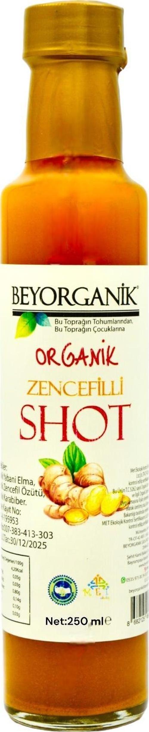 Organik Zencefilli Shot 250 ml (Pestisit Analizli)