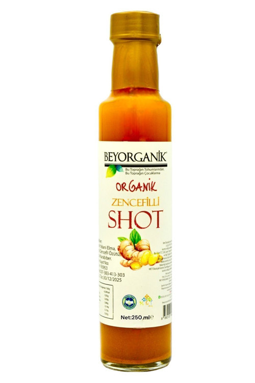 Organik Zencefilli Shot 250 ml (Pestisit Analizli)