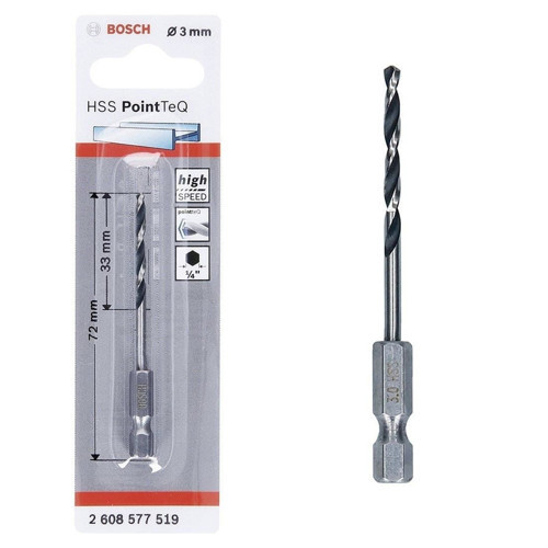 Pointteq Altıgen Şaftlı Hss Matkap Ucu 3 mm