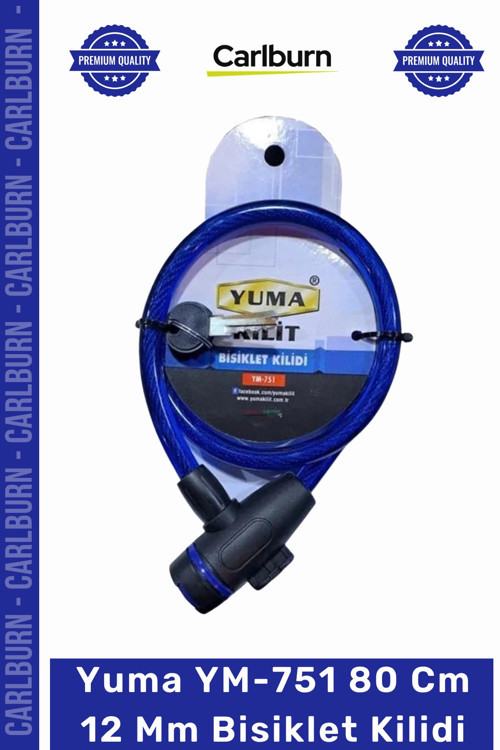 #BisikletKilidi Dayanıklı Çelik Halat Pvc Kaplı Güvenli Koruma YM751 80 Cm 12 Mm Bisiklet Kilidi