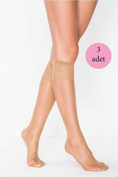 3 Adet Süper Ince 15 Den Mat Pantolon Çorabı Bronz Mudanis Penti