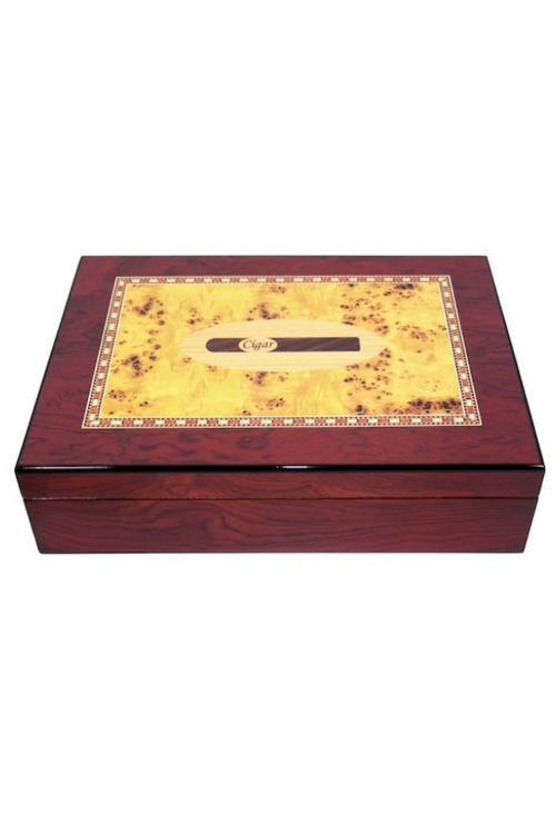 PremiumQuality Fortaleza Kahverengi Sedir Humidor Puro Kutusu - TRM5004